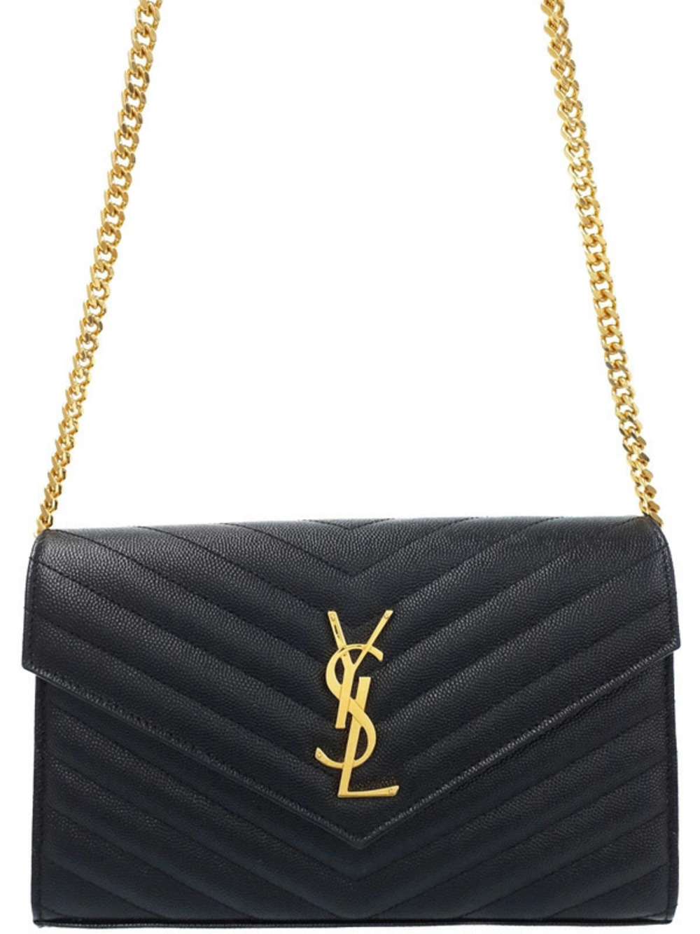 SAINT LAURENT PARIS Saint Paris Monogram Chain Wallet